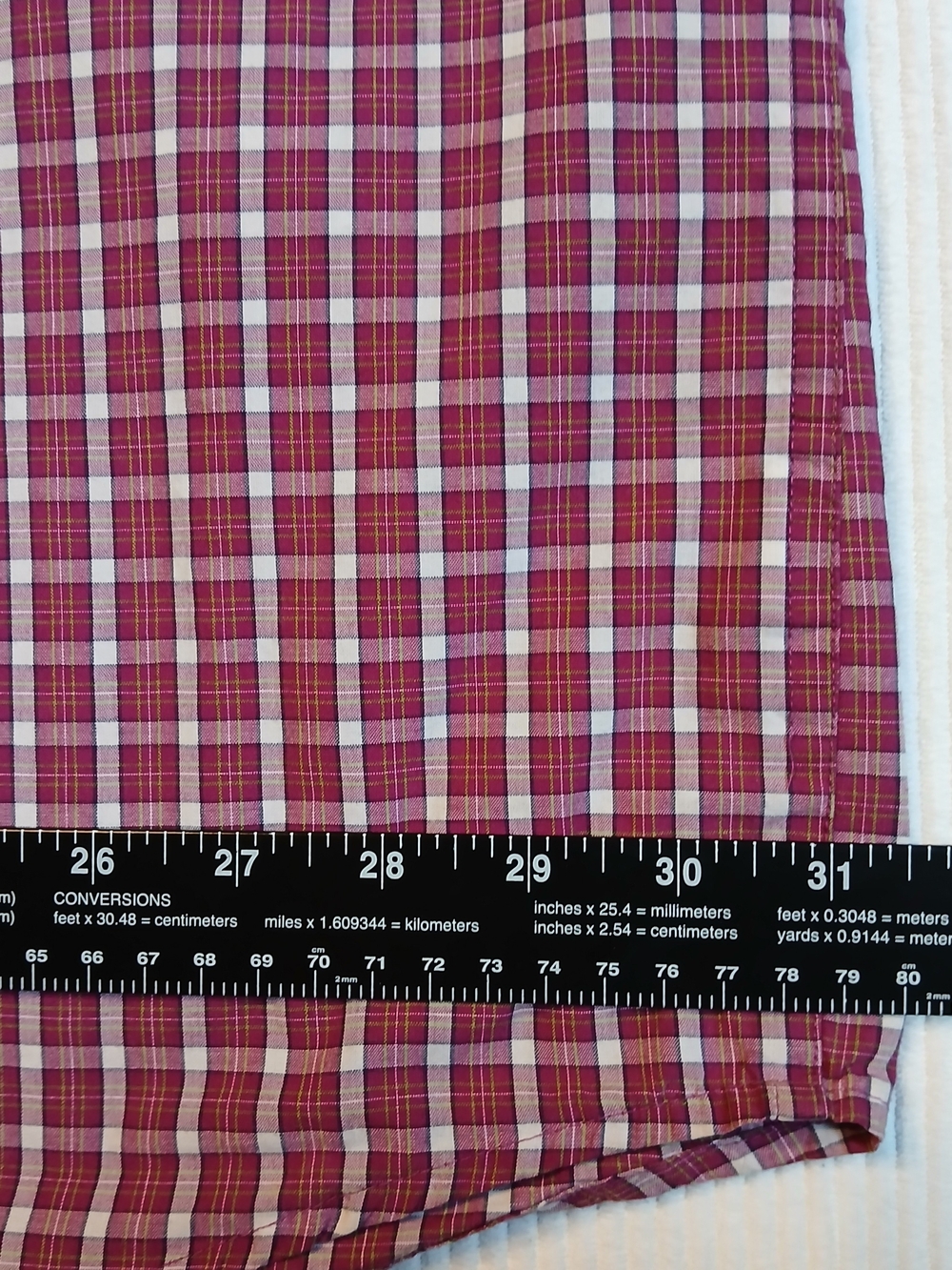 Chaps Men's 3XL Button Down Shirt Red Plaid Long Sleeve Pocket Logo Easy Care - Picture 5 of 8